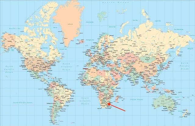 Johannesburg (Joburg Jozi) location on world map