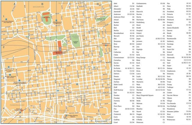 Johannesburg (Joburg Jozi) streets map
