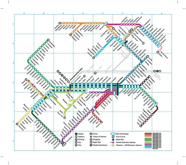Johannesburg (Joburg Jozi) railway stations map