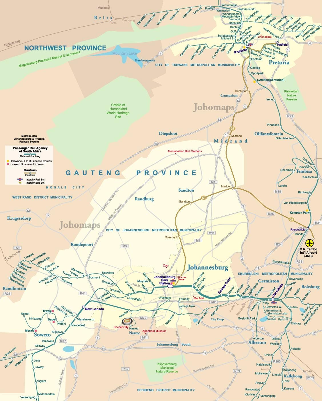Johannesburg (Joburg Jozi) airports map