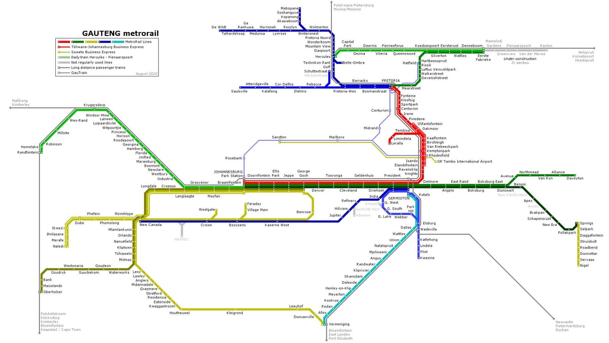 Johannesburg (Joburg Jozi) transportation map