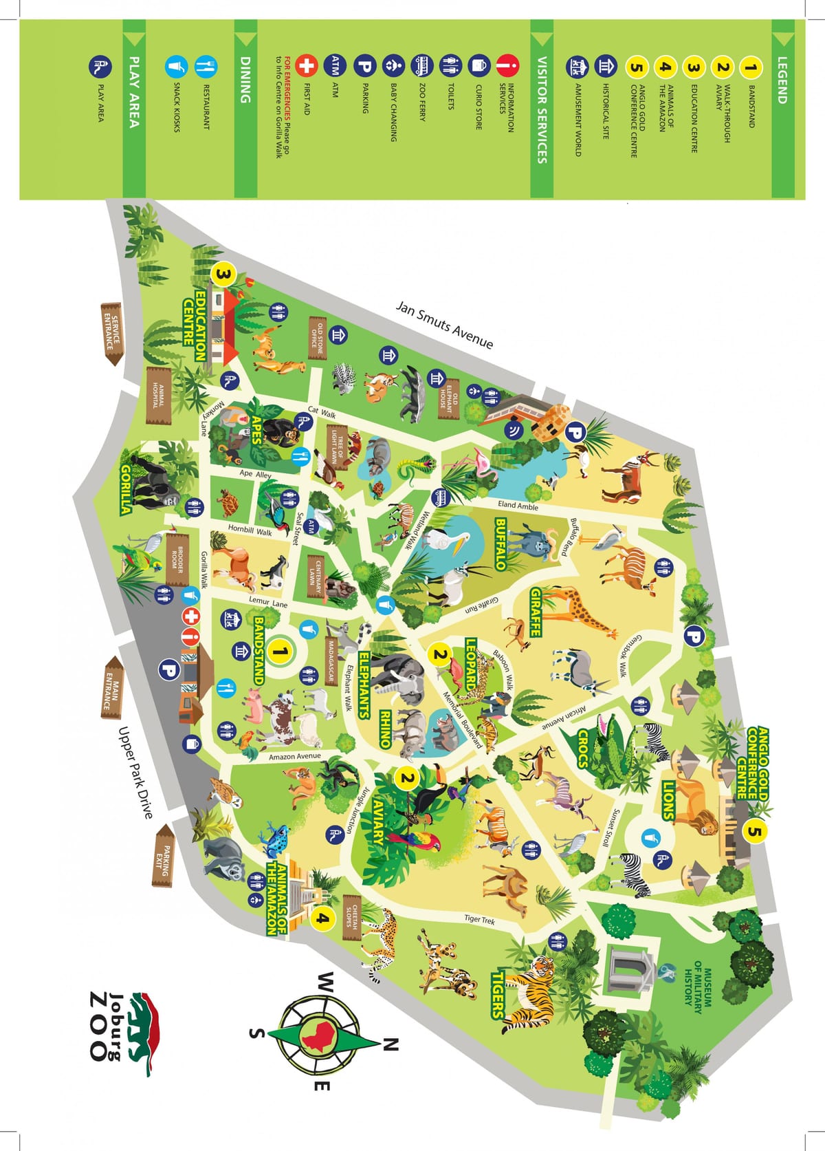 Johannesburg (Joburg Jozi) zoo park map