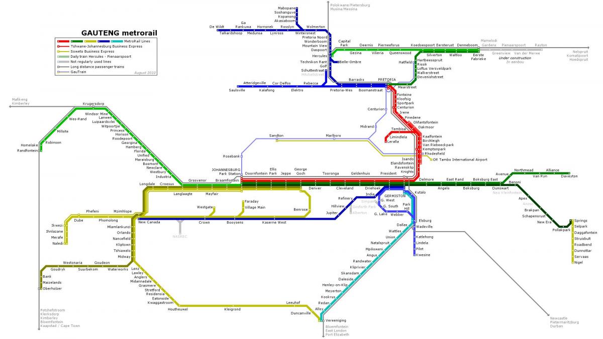 Johannesburg (Joburg Jozi) transportation map